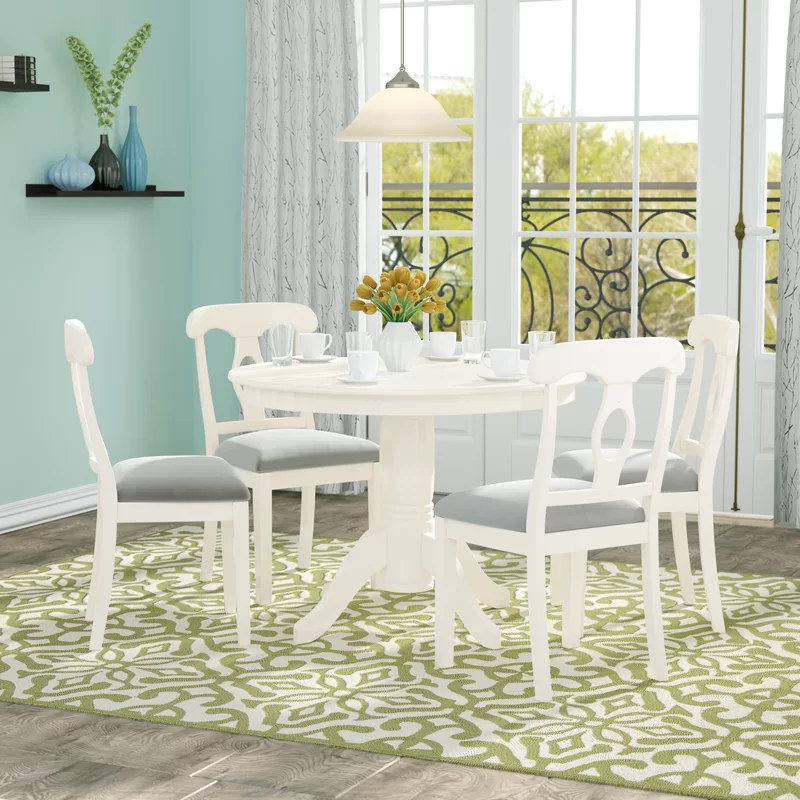 Adda 5 - Piece Pedestal Dining Set full set in living room