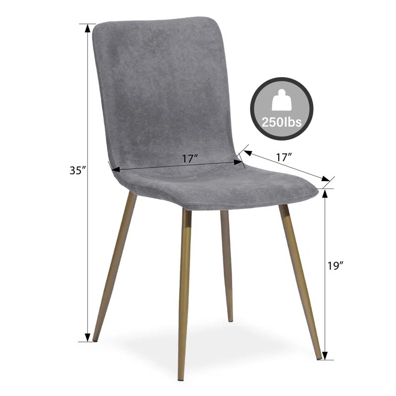 Courseulles 5 - Piece Sled Dining Set chair dimensions