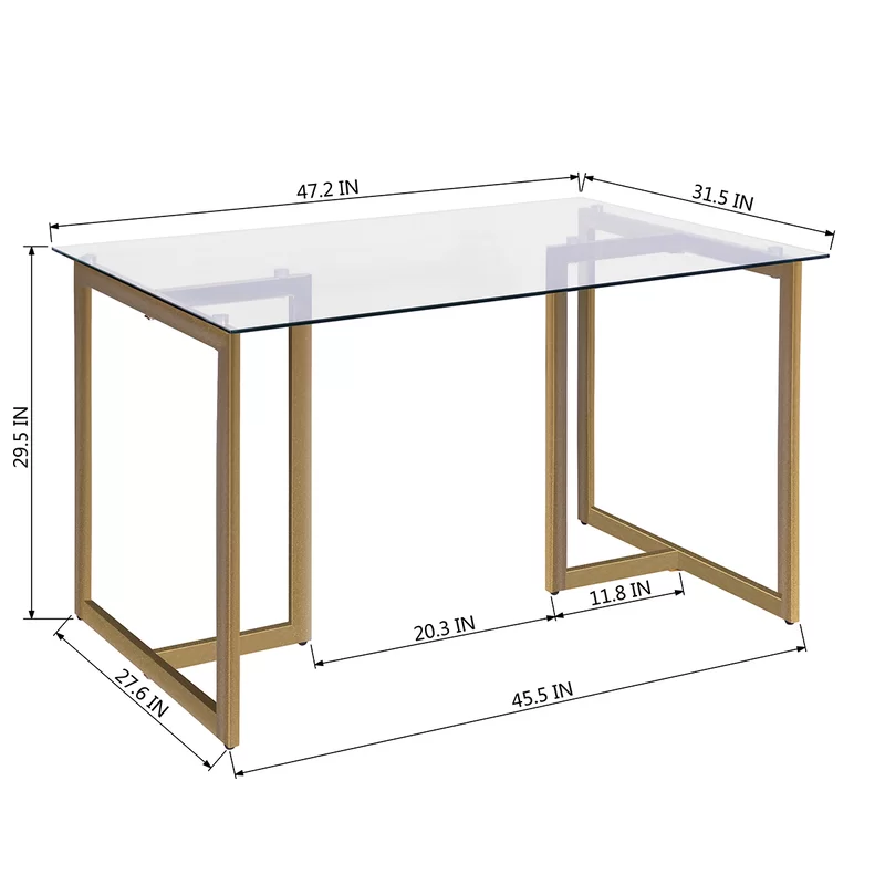 Courseulles 5 - Piece Sled Dining Set dimensions