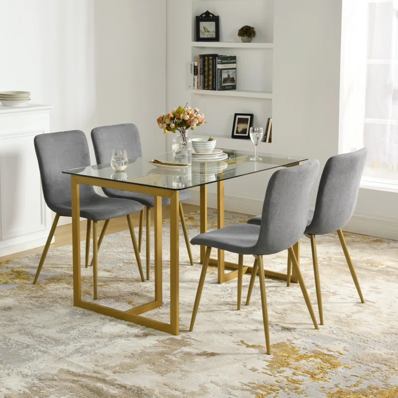 Courseulles 5 - Piece Sled Dining Set in living room