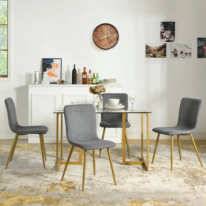 Courseulles 5 - Piece Sled Dining Set side view in living room