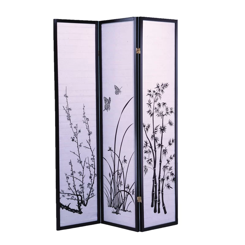 H Solid Wood Folding Room Divider png
