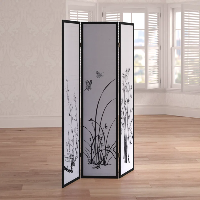 H Solid Wood Folding Room Divider slick view