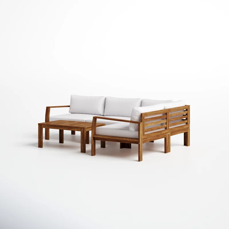 L shape Corner Sofa, 3 - Person Seating isometric view