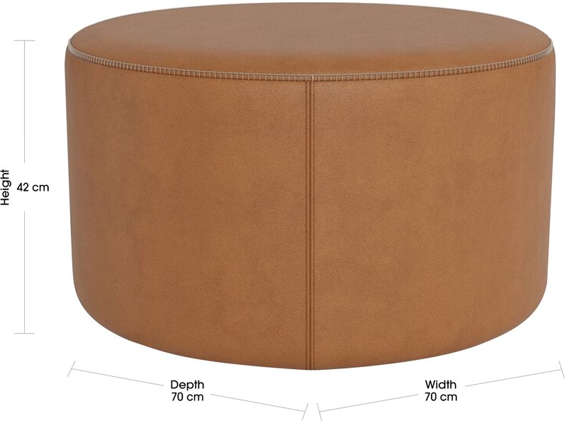 LUNE Leather Ottoman closeup