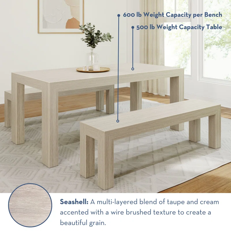 Linzy 6-Person Pine Solid Wood Dining Set front room