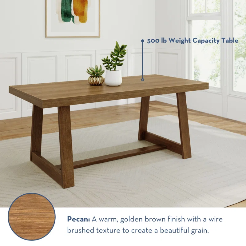 Linzy Solid Wood Dining Table detaisl