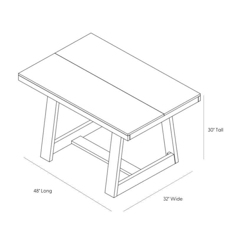 Linzy Solid Wood Dining Table dimensions