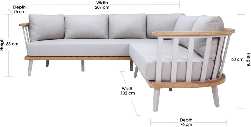 Outdoor Modular Sofa with dimentions