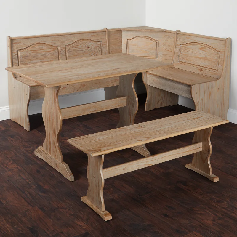 Padstow 3 - Piece Pine Trestle Dining Set in corner