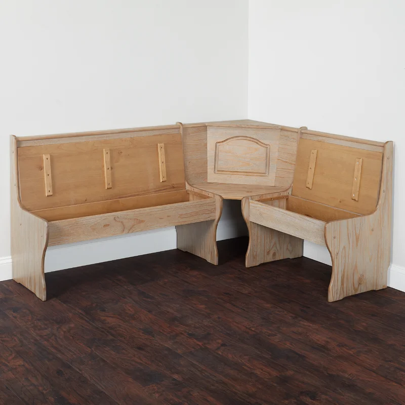Padstow 3 - Piece Pine Trestle Dining Set only seating