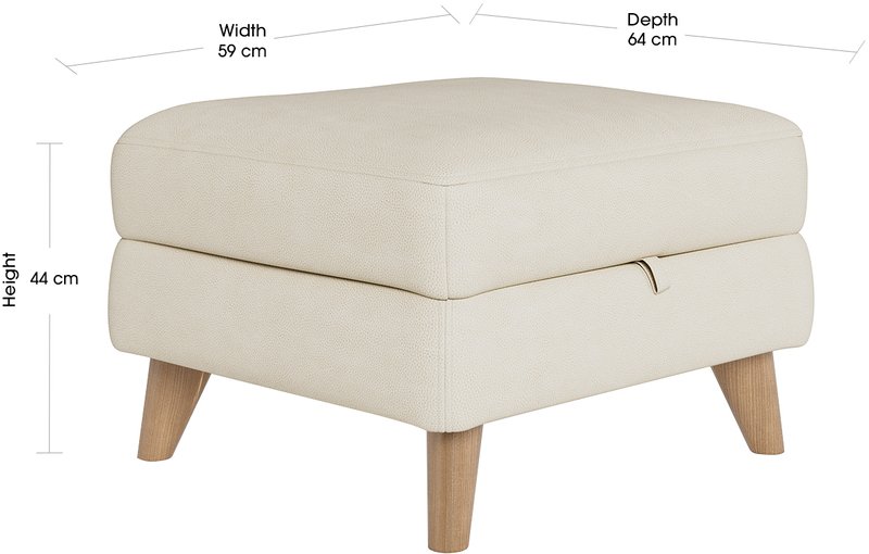 STERLING Leather Storage Ottoman dimensions