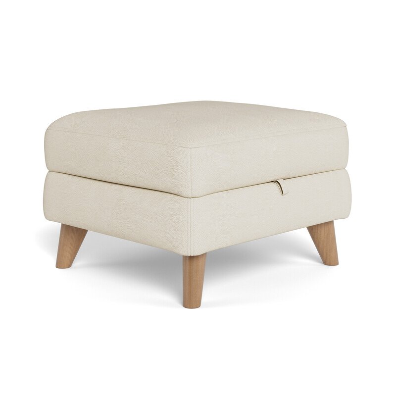 STERLING Leather Storage Ottoman side angle view png