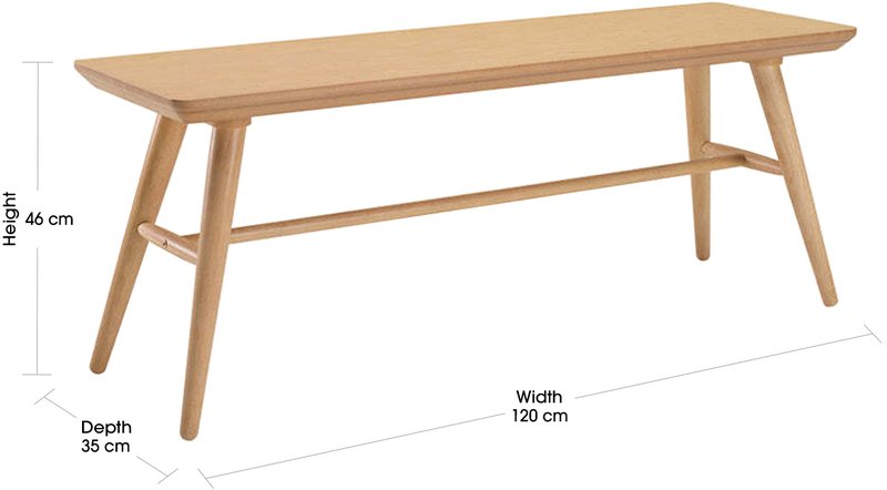 Slick Dining Bench with all dimentions
