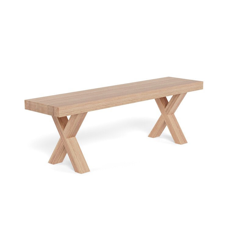 Solid Dining Bench isometric view png