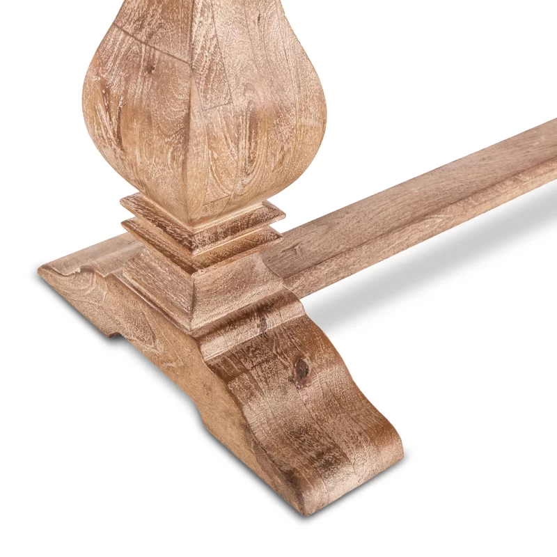 Solid Wood Bench leg detail