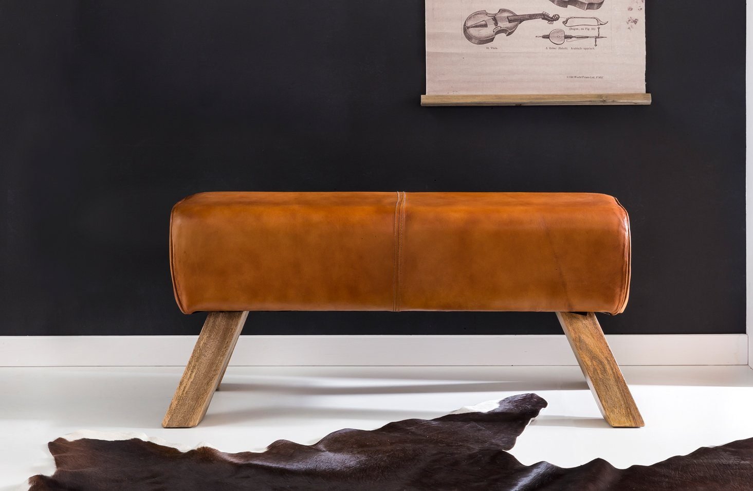 Stool bench, leather stool gymnastics bench actual onsite front view