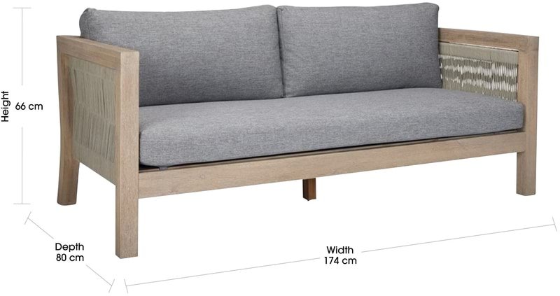 TIDAL Sofa detaild view with dimentions