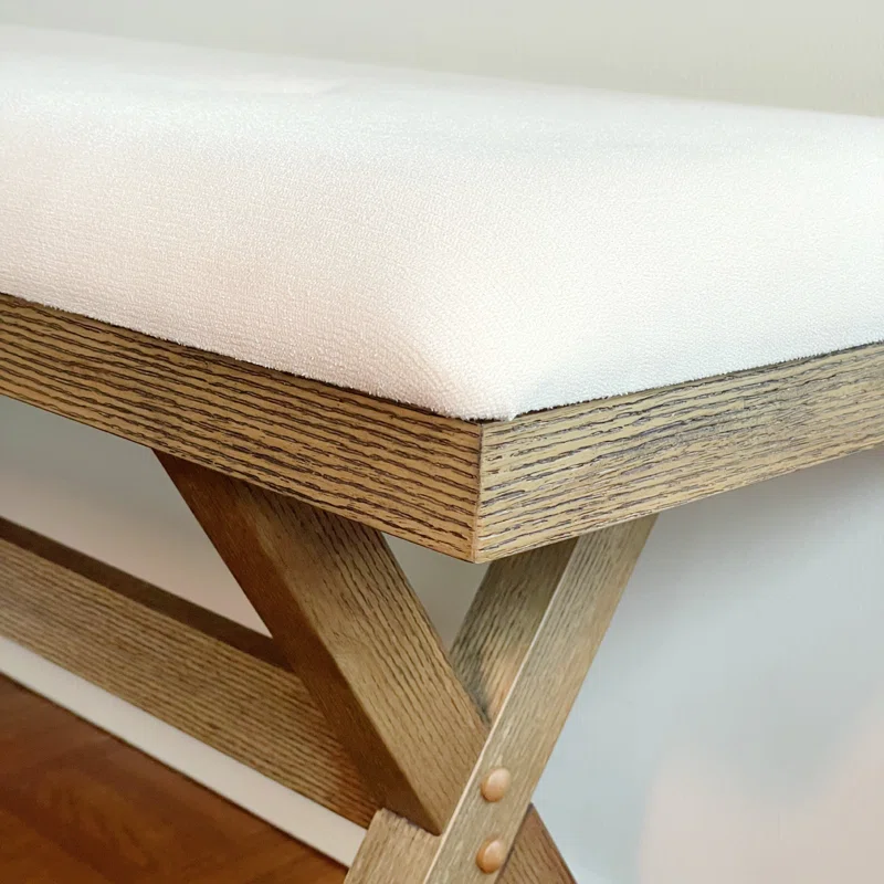 Upholstered Bench closeup detail