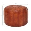 Upholstered stool FB54091 (real leather brown 52x40x52 cm ottoman living room), design pouf stool oriental, upholstered stool dimensions