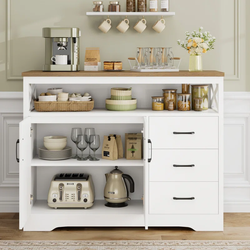 Wide Modern Storage Sideboard front view