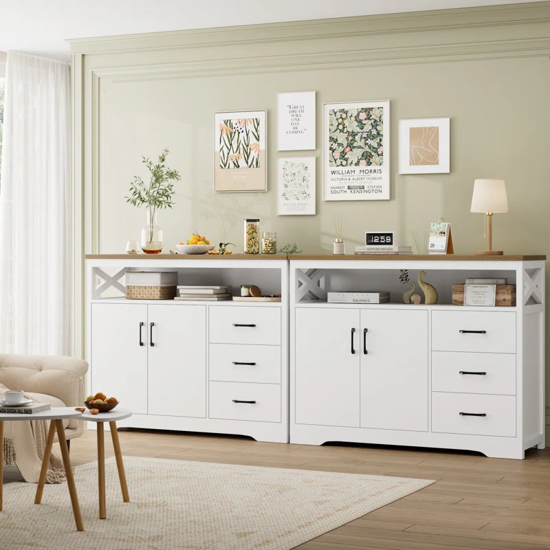 Wide Modern Storage Sideboard on site view