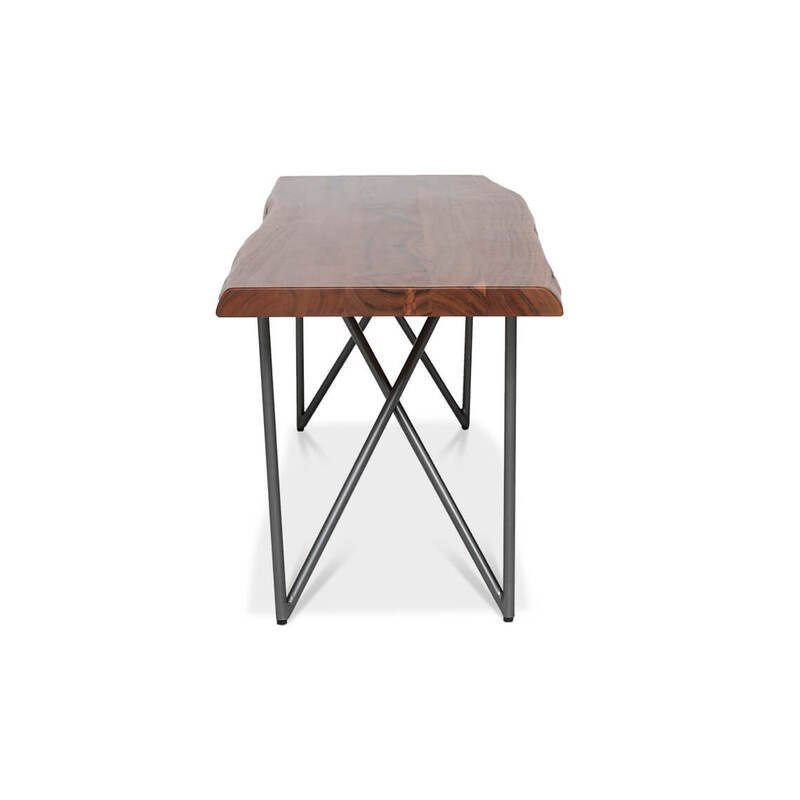wood steel Dining Bench side view