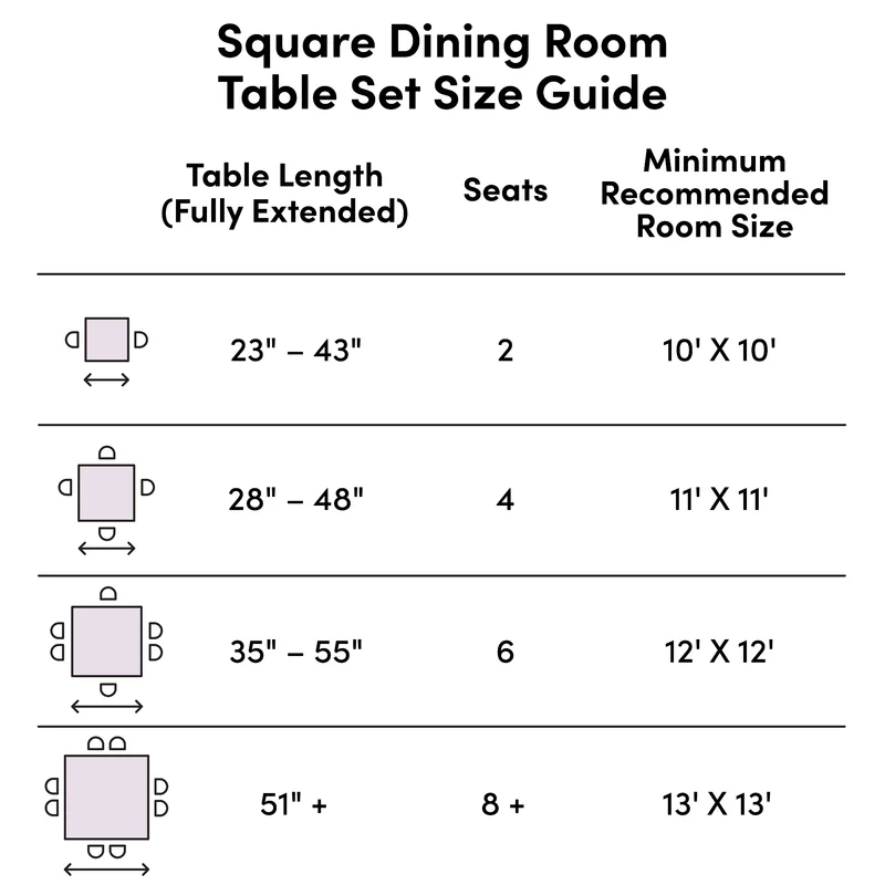 3 Piece Dining Set dimentions and size guide