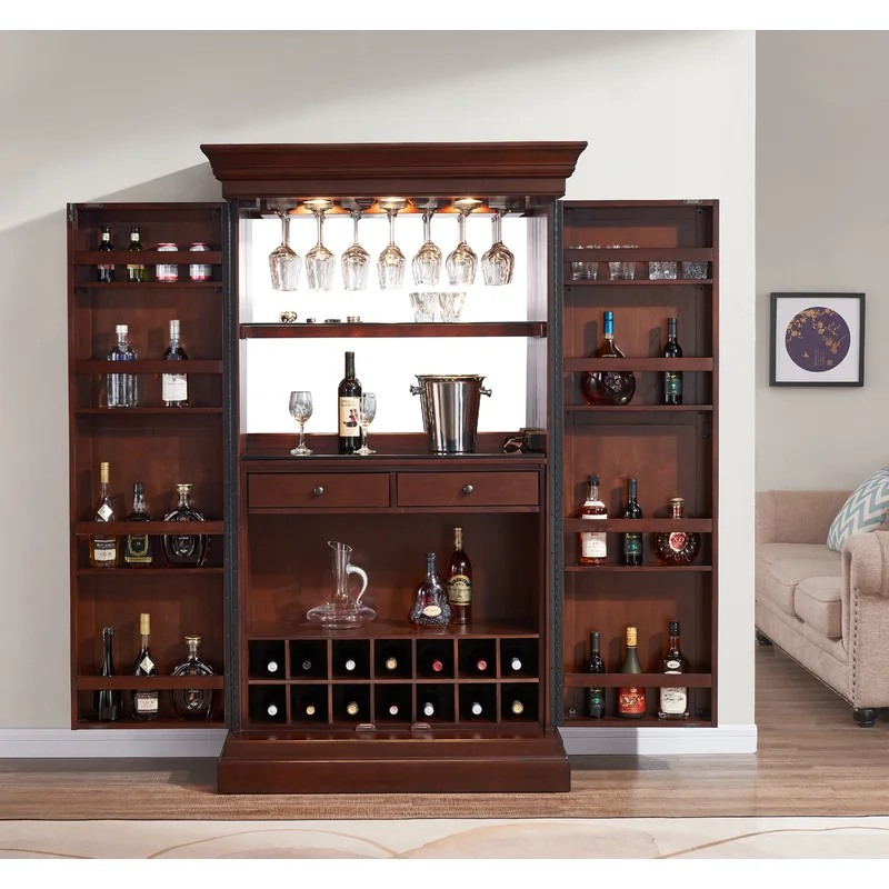 Bar Cabinet open bar front view