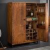 Bar cabinet SCORPION in Solid wood 3D carvings actual onsite open cabinet view
