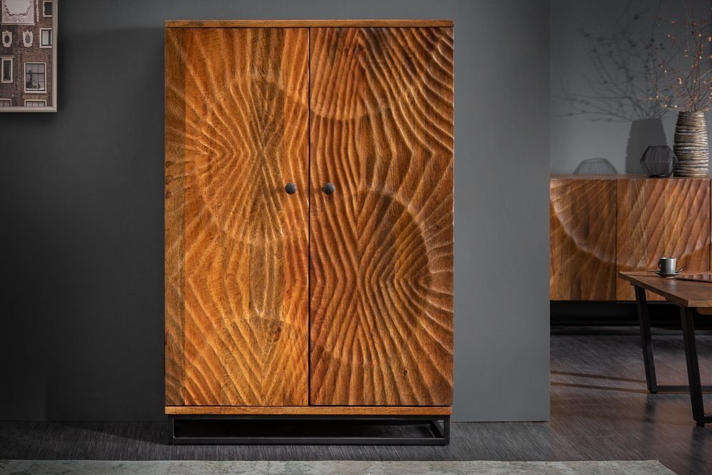 Bar cabinet SCORPION in Solid wood 3D carvings actual view