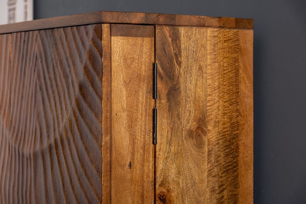 Bar cabinet SCORPION in Solid wood 3D carvings closeup view