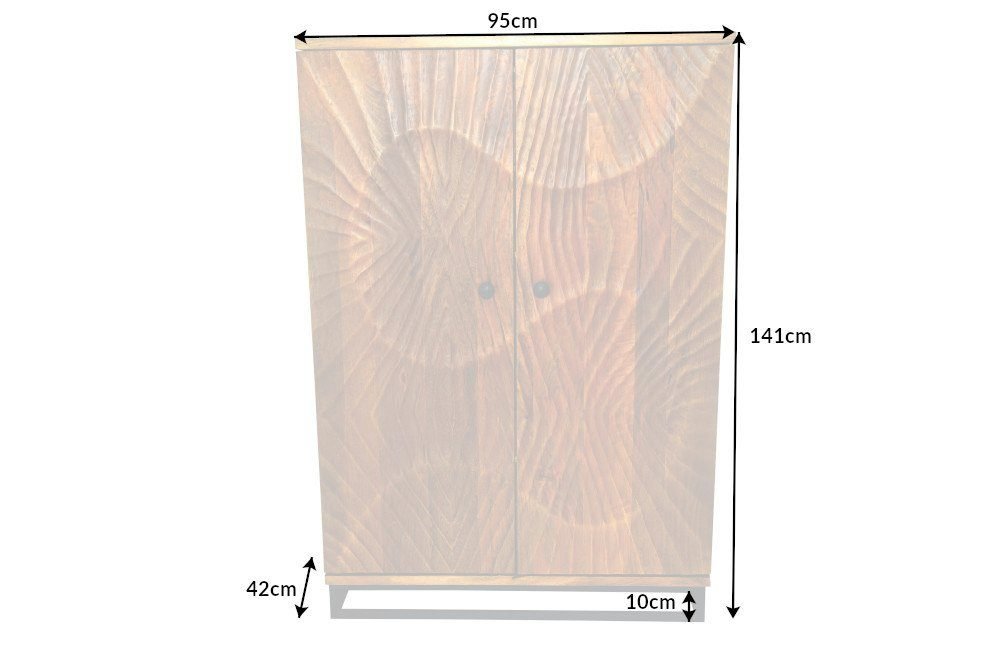 Bar cabinet SCORPION in Solid wood 3D carvings with dimentions