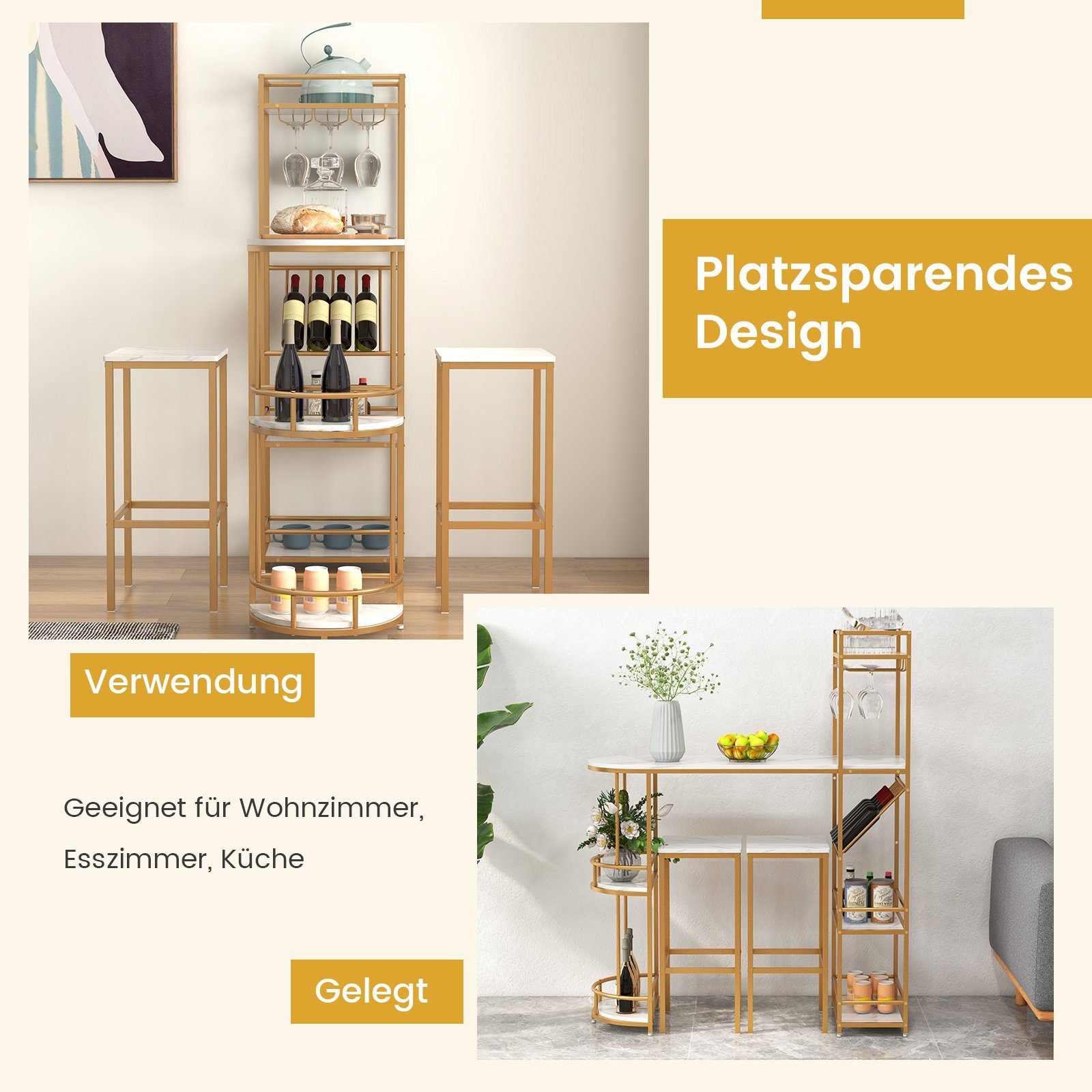 Bar table with set of 2 stool user detail