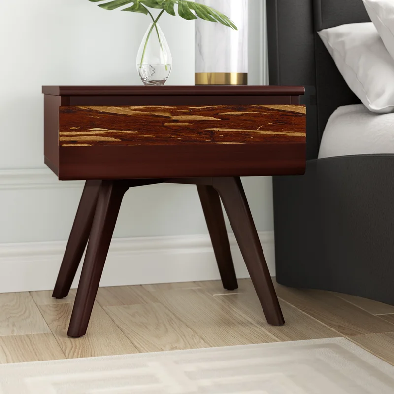 Bedroom Set Solid wood handmade sidetable front view