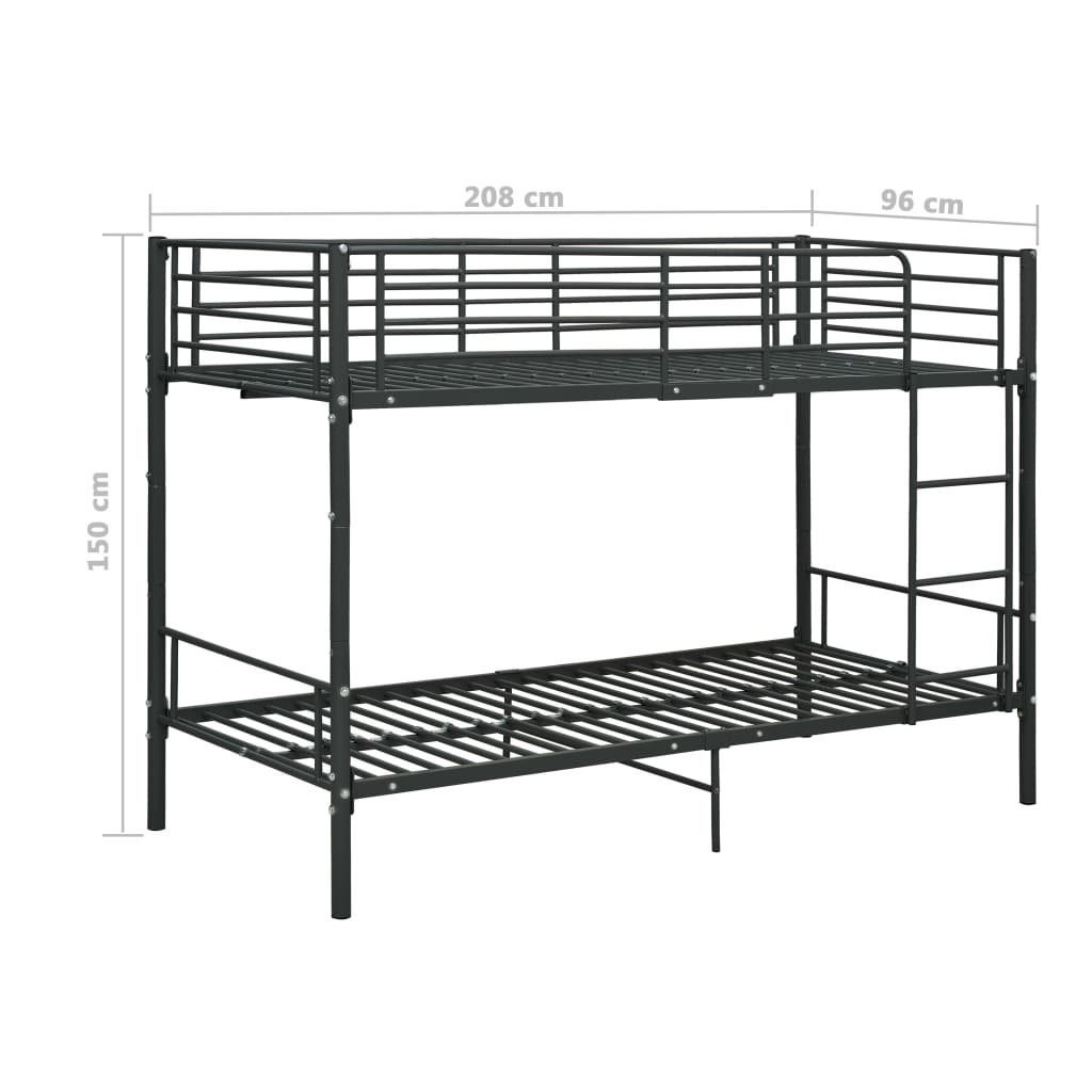 Bunk Bed Black Metal with all dimentions