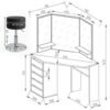 Dressing table ARIELLE black dimensions