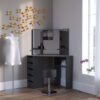 Dressing table ARIELLE black in bedroom