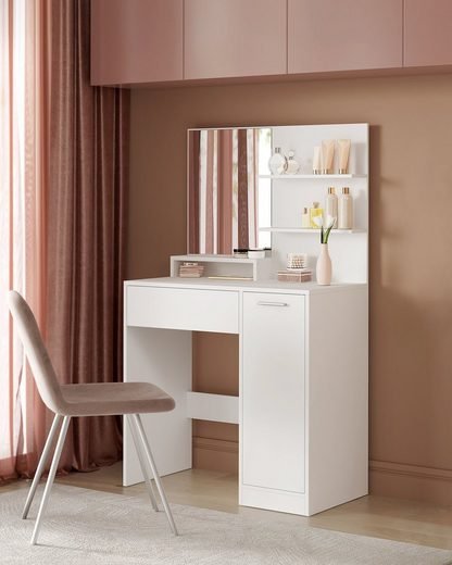 Dressing table, white closeup