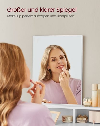 Dressing table, white, modern mirror
