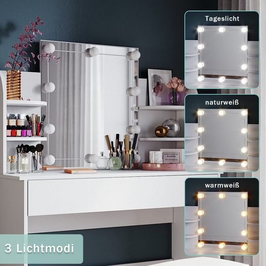 Dressing table white oak lighting detail