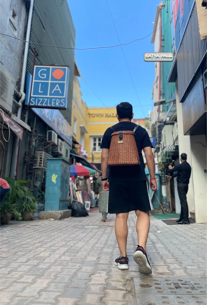 English Willow Backpack on streel