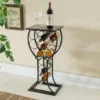 Floor Wine Bottle Rack in Black actual onsite view
