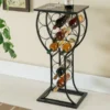 Floor Wine Bottle Rack in Black onsite closeup view