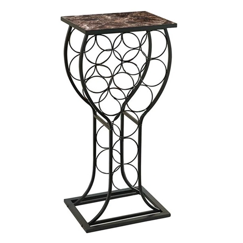 Floor Wine Bottle Rack in Black png