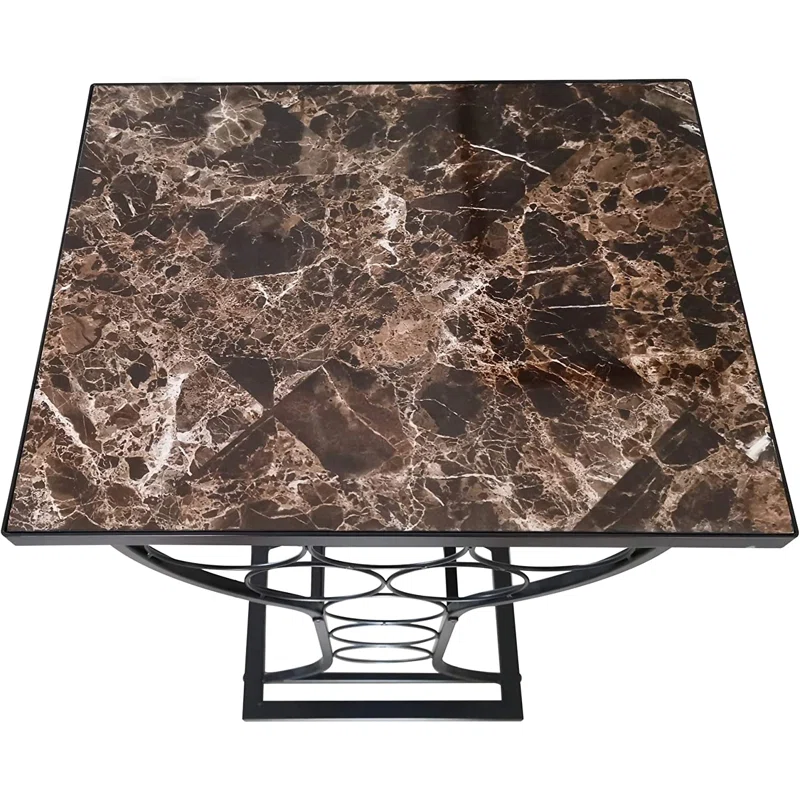 Floor Wine Bottle Rack in Black top view