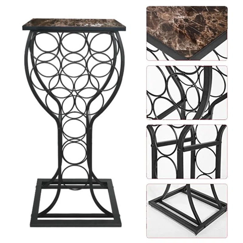 Floor Wine Bottle Rack in Black zoomin details