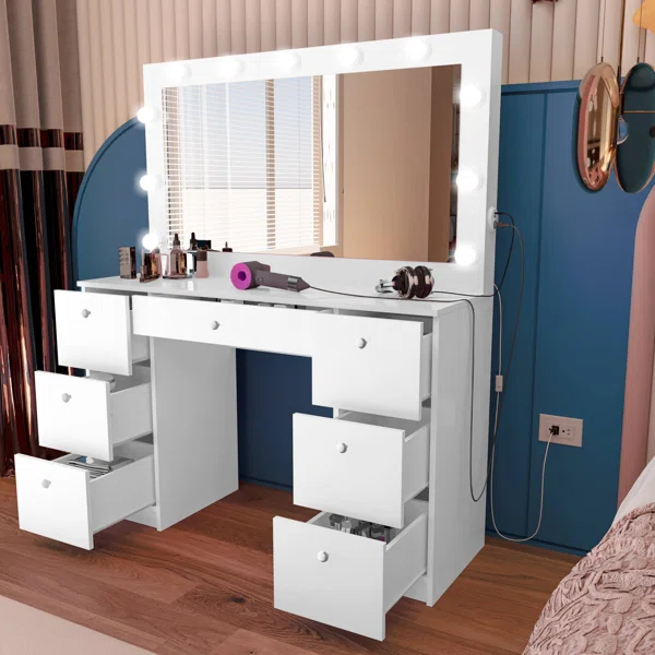 Freya Vanity open drawers