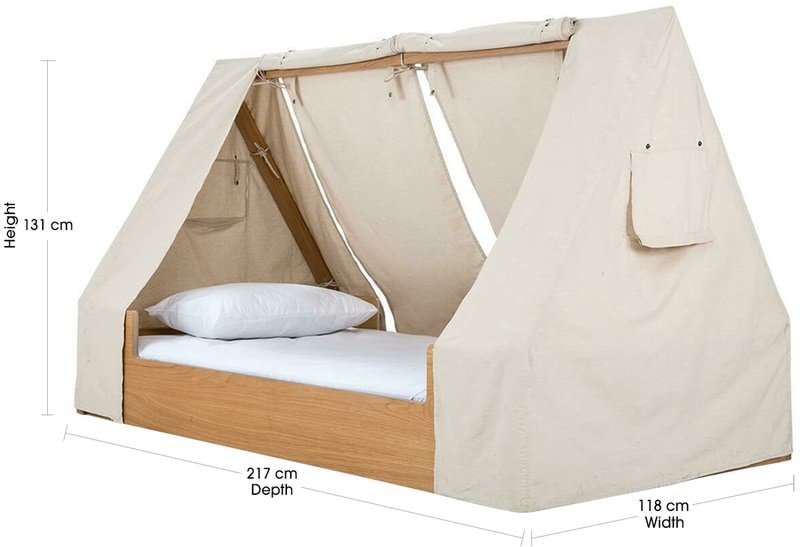 HIDEOUT Canopy Bed isometric closeup view