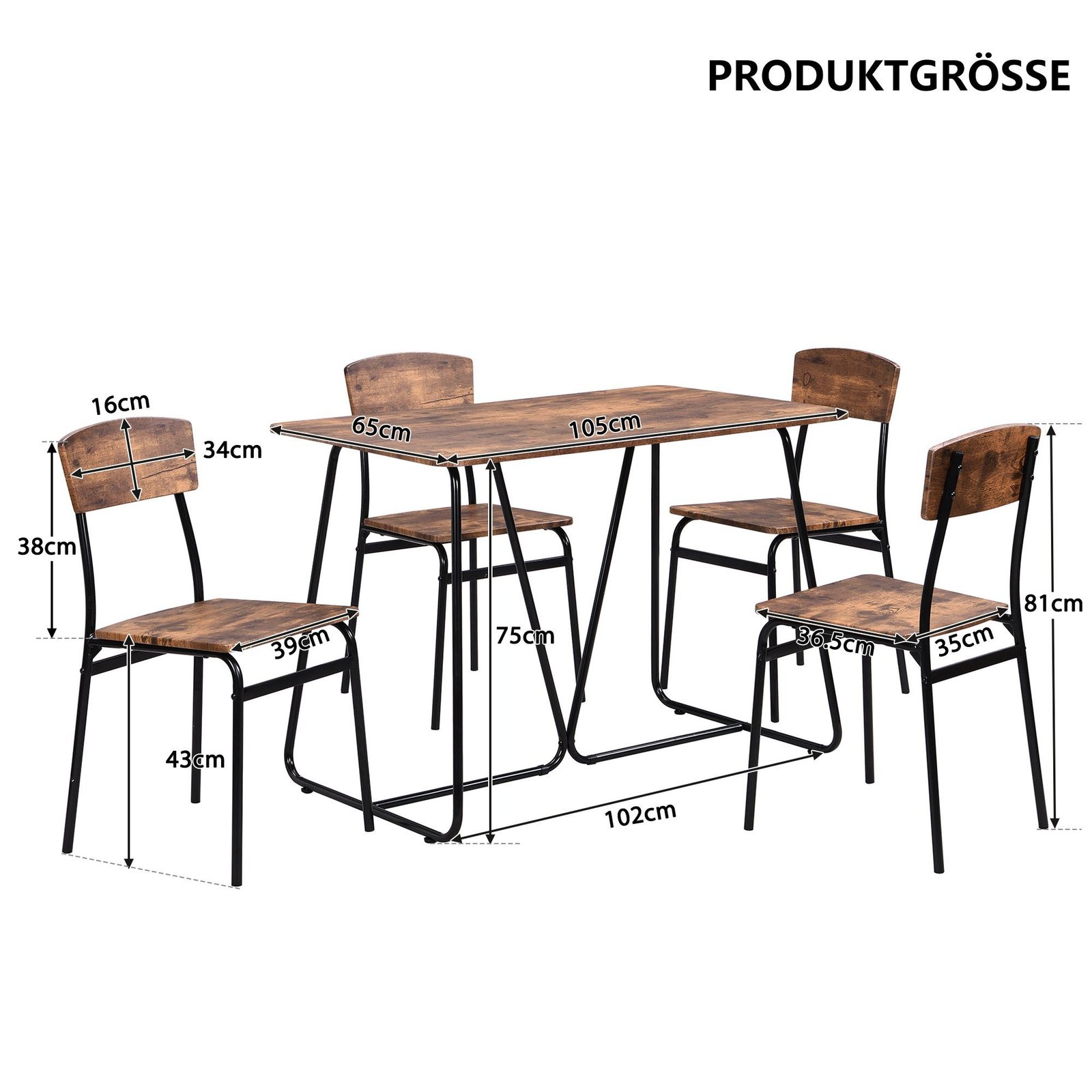 Modern dining table and chair set all dimentions (1)